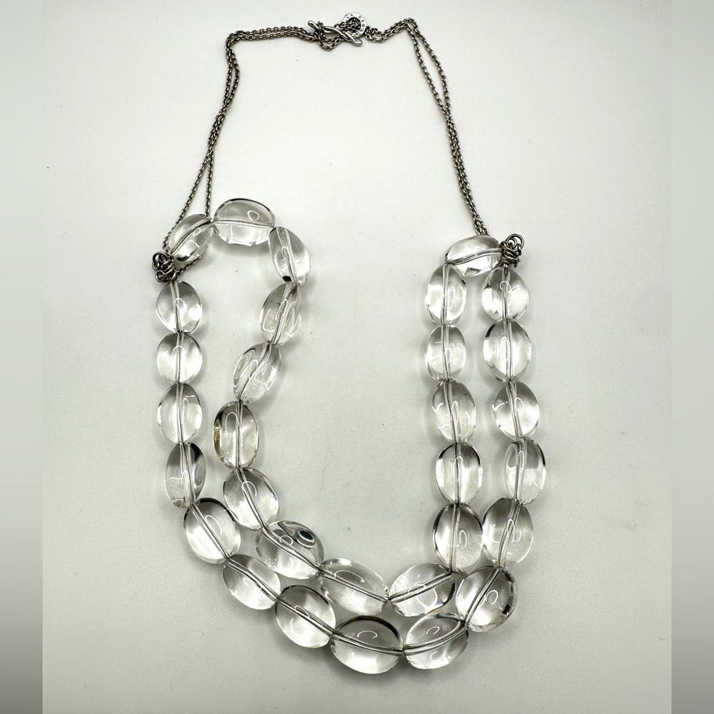 22" Dean Harris Clear Quartz beaded‎ and sterling silver necklace!